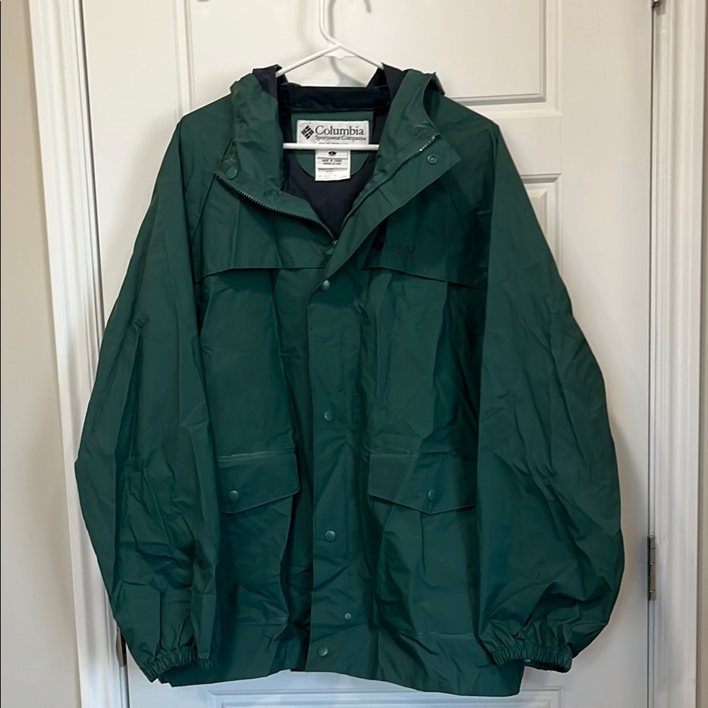 Columbia Forest Green Rain Jacket